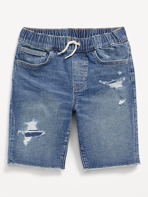 View large product image 1 of 2. 360° Stretch Ripped Pull-On Jean Shorts for Boys (At Knee)