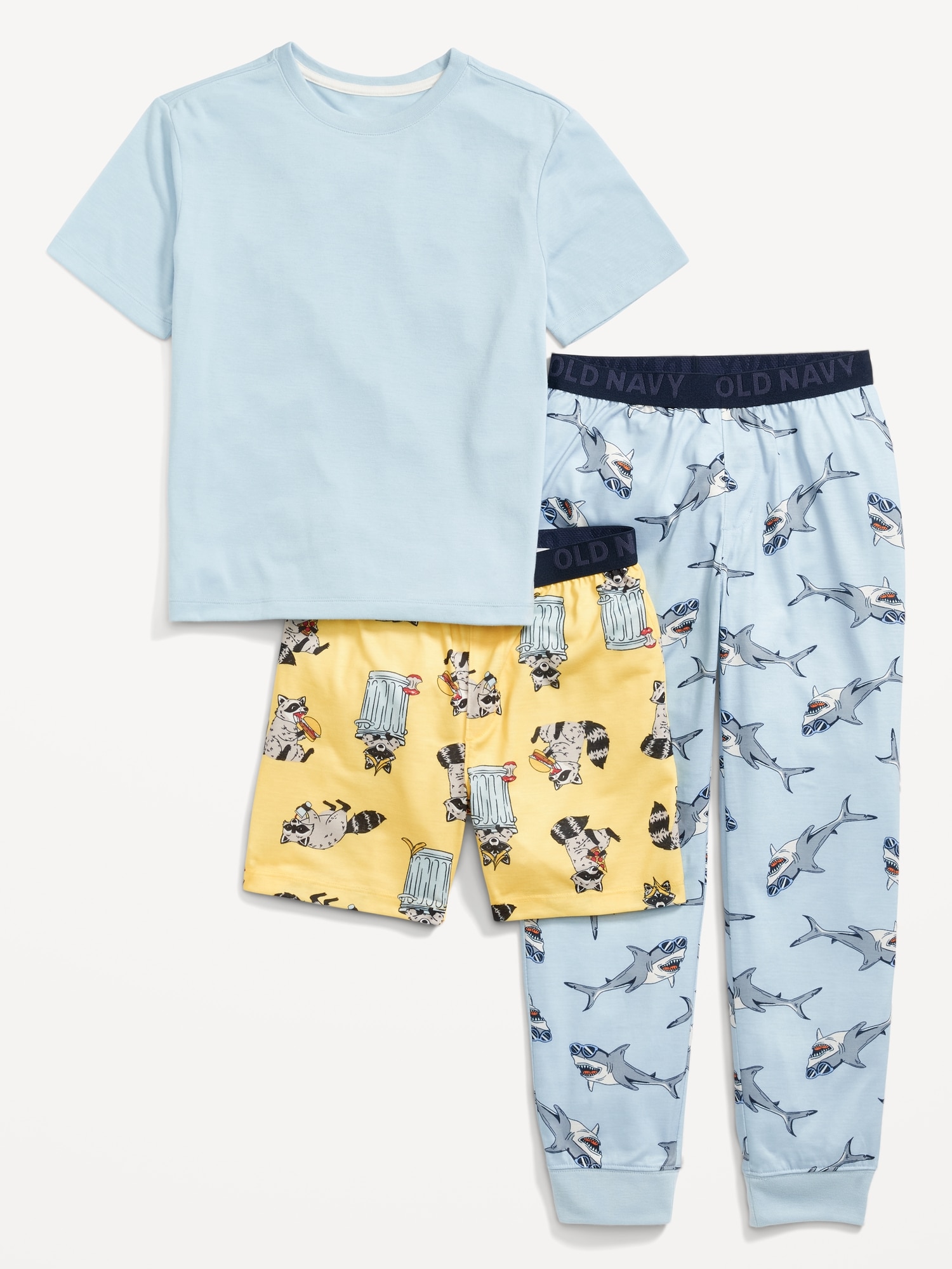 Old Navy 3-Piece Printed Pajama Set for Boys gray. 1