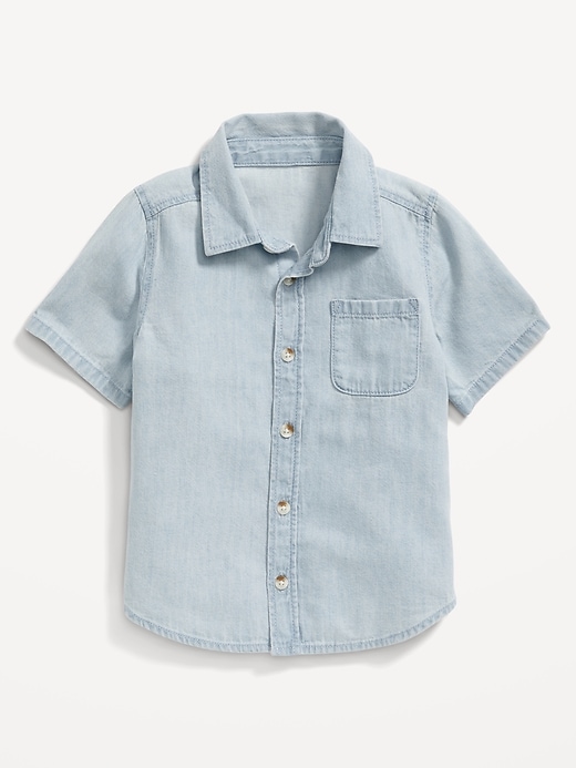 View large product image 1 of 2. Pocket Jean Camp Shirt for Toddler Boys
