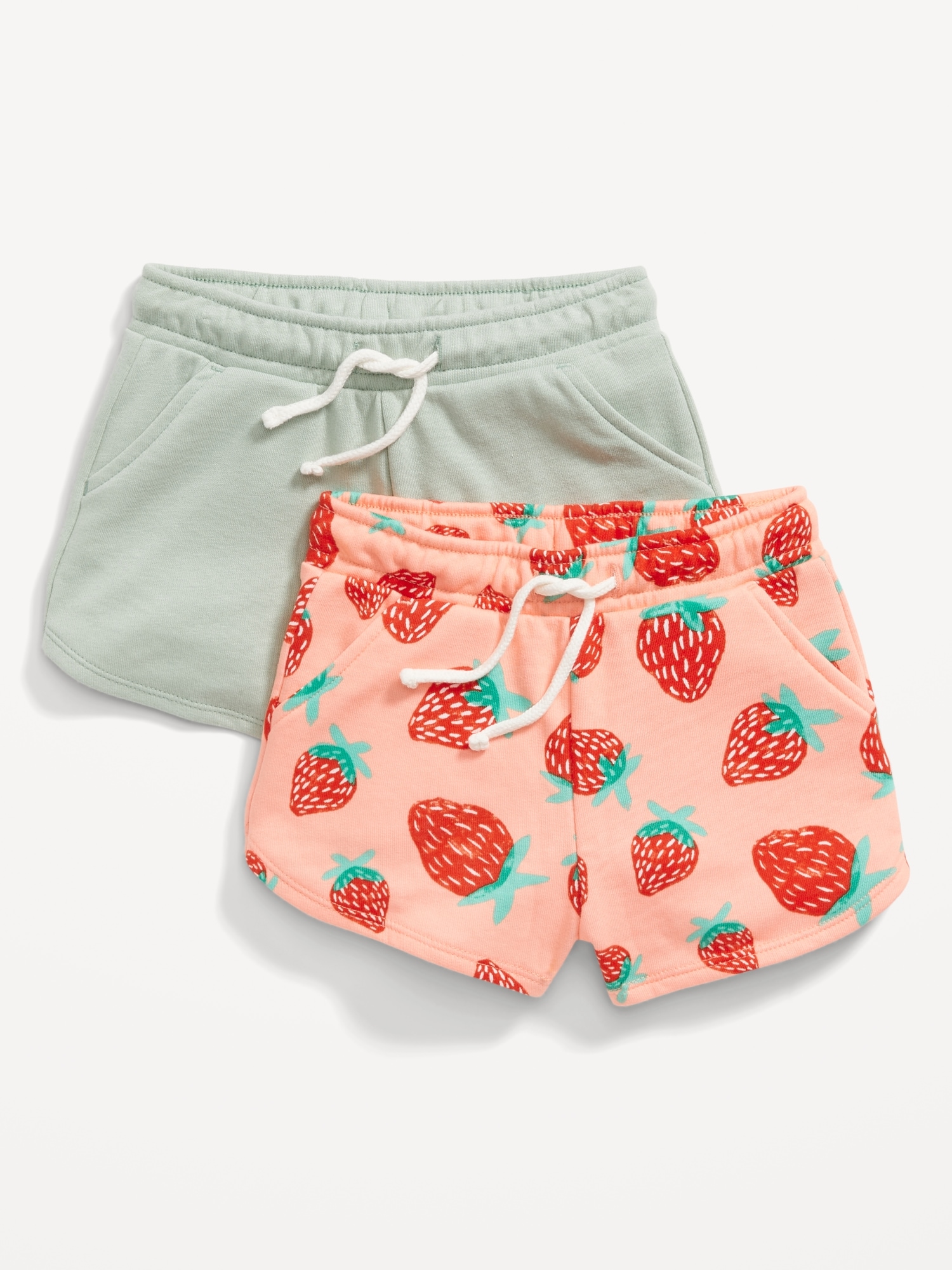 Old Navy 2-Pack French Terry Pull-On Shorts for Toddler Girls pink. 1