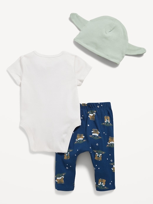 View large product image 2 of 2. Star Wars: The Mandalorian™ The Child Unisex 3-Piece Bodysuit, Pants & Hat Layette for Baby