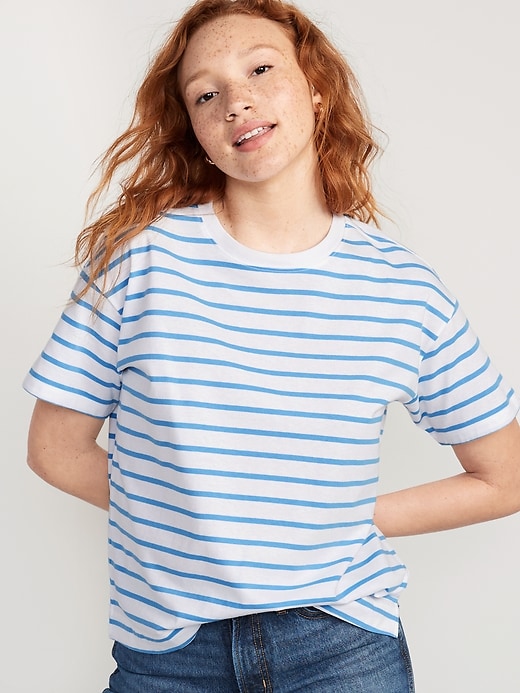 Image number 1 showing, Vintage Striped Drop Shoulder T-Shirt