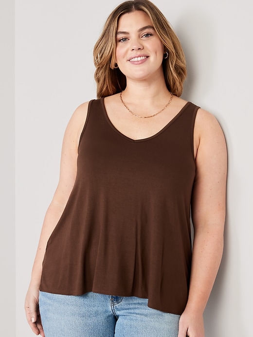 Image number 7 showing, Sleeveless Luxe V-Neck Swing T-Shirt