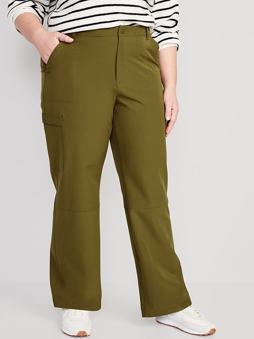 High-Waisted All-Seasons StretchTech Water-Repellent Straight Cargo ...