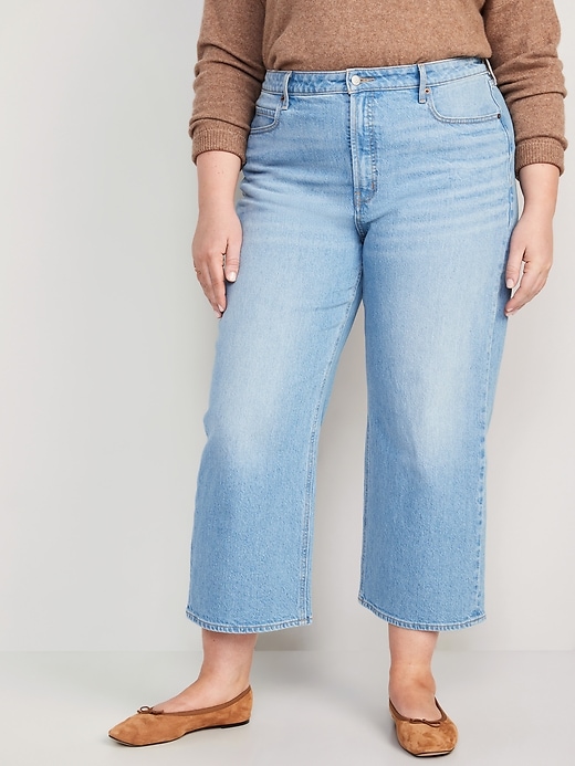 Image number 6 showing, Extra High-Waisted Cropped Wide-Leg Jeans