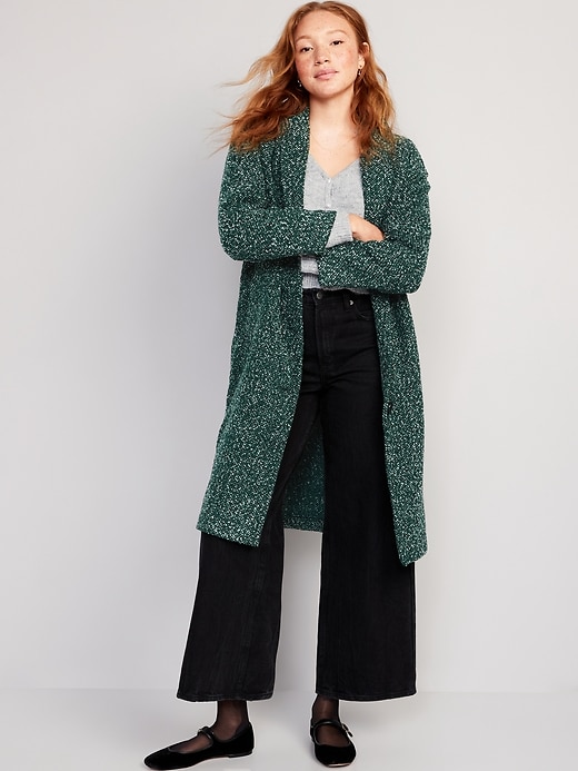 Image number 1 showing, Relaxed Textured Overcoat for Women