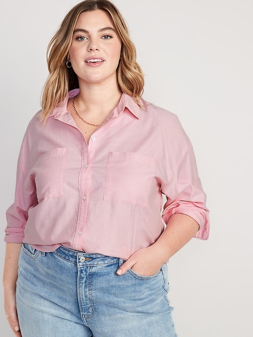 Image number 7 showing, Cropped Utility Boyfriend Shirt