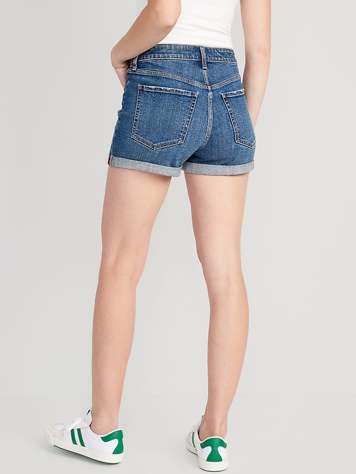 Image number 2 showing, High-Waisted OG Straight Ripped Jean Shorts -- 3-inch inseam