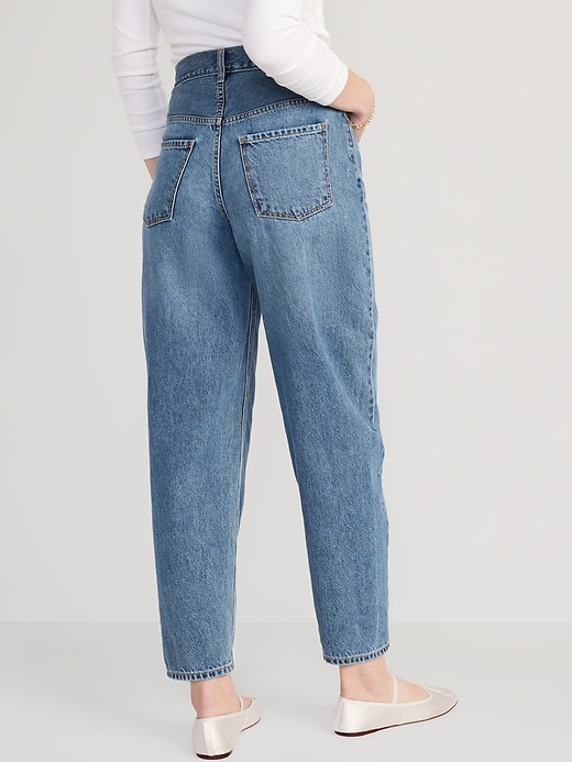 Image number 2 showing, Extra High-Waisted Non-Stretch Balloon Ankle Jeans