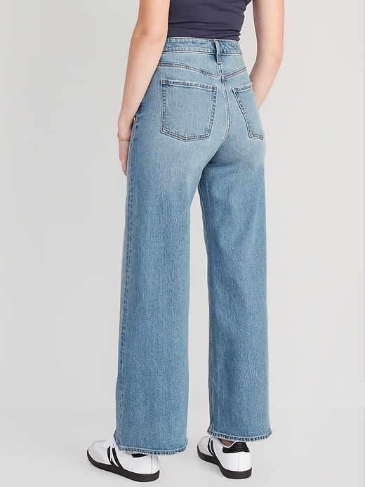 Image number 2 showing, Extra High-Waisted A-Line Wide-Leg Jeans