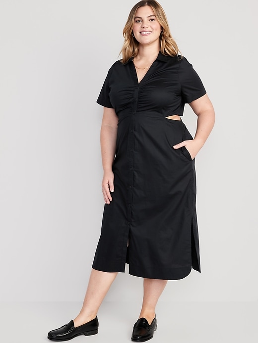 Image number 7 showing, Cutout Midi Shirt Dress