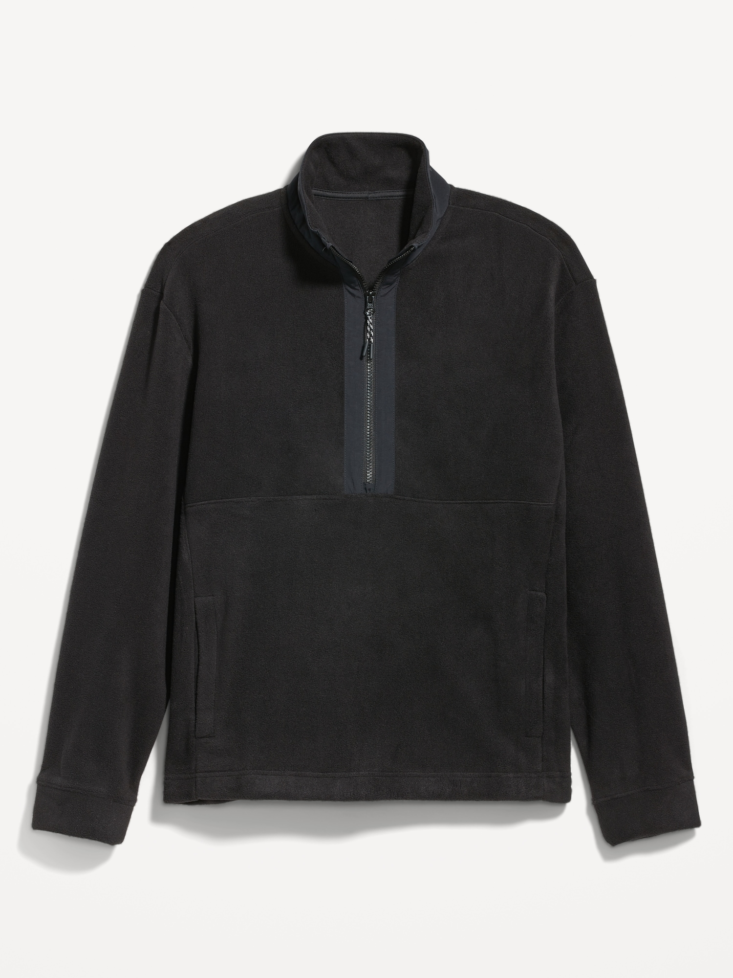 Old Navy Loose Microfleece Half-Zip Sweatshirt for Men black. 1