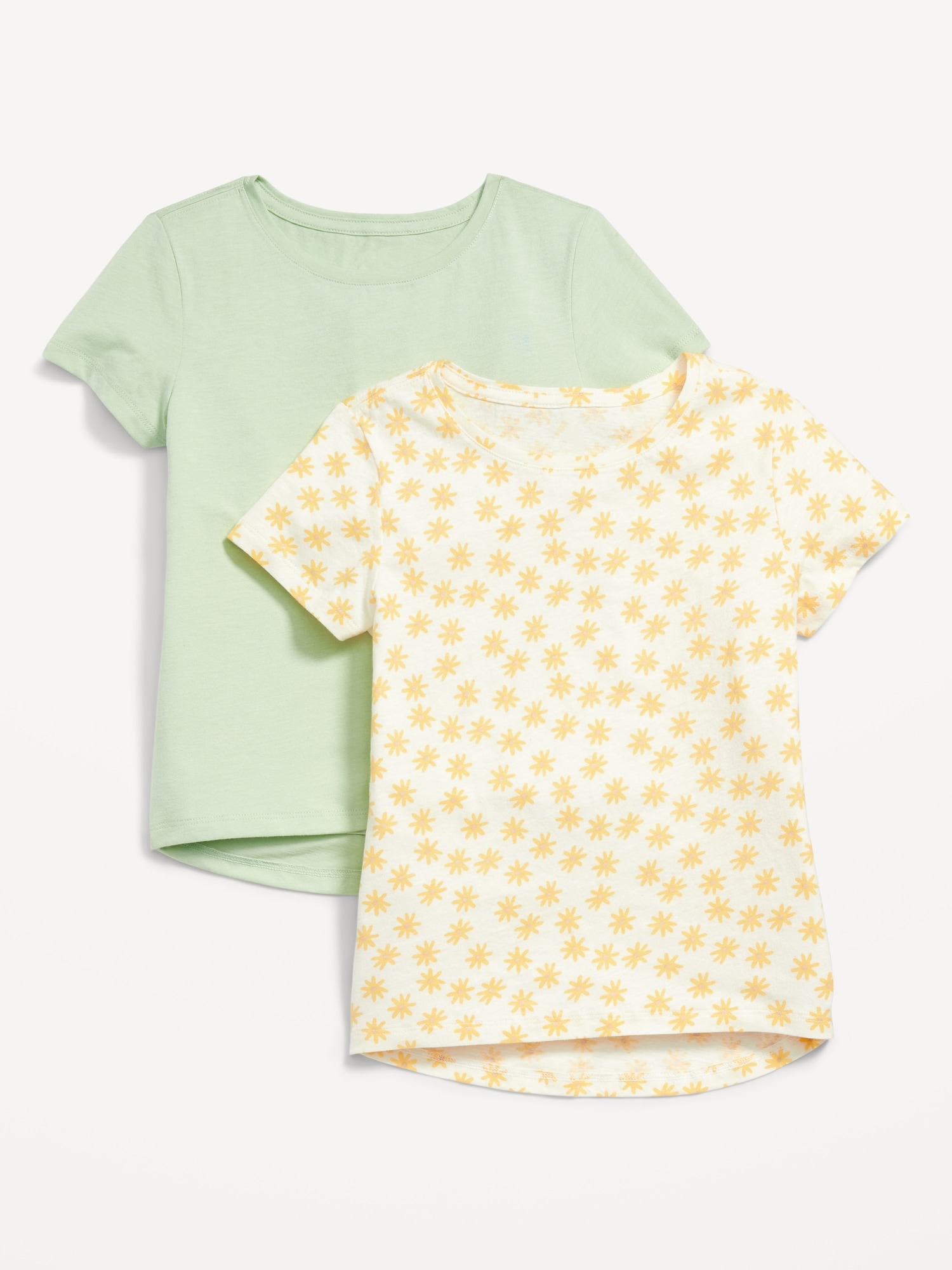 Old Navy Softest Printed T-Shirt 2-Pack for Girls green. 1