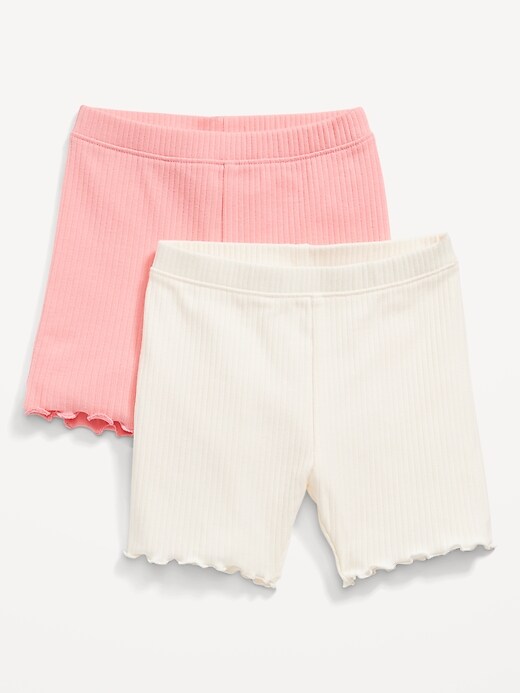 View large product image 1 of 2. Rib-Knit Biker Shorts 2-Pack for Toddler Girls