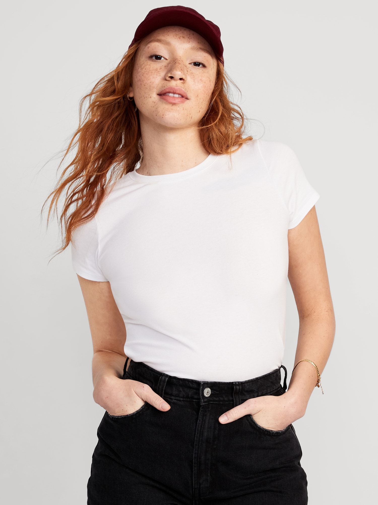 Old Navy Bestee Cropped Crew-Neck T-Shirt white. 1