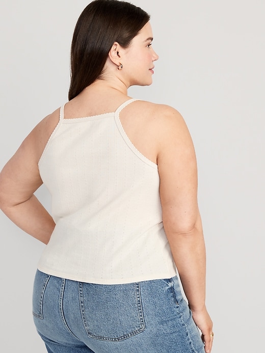 Image number 8 showing, Scallop-Trimmed Pointelle-Knit Cami Top