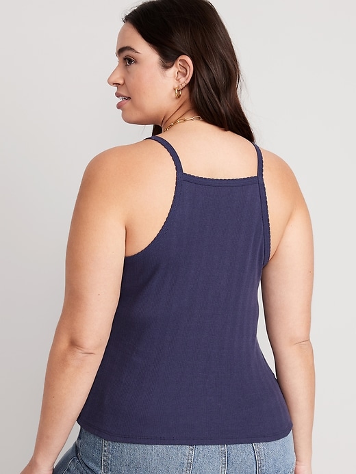 Image number 6 showing, Scallop-Trimmed Pointelle-Knit Cami Top