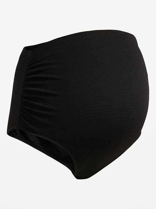 Maternity Textured RolloverWaist Bikini Swim Bottoms Old Navy