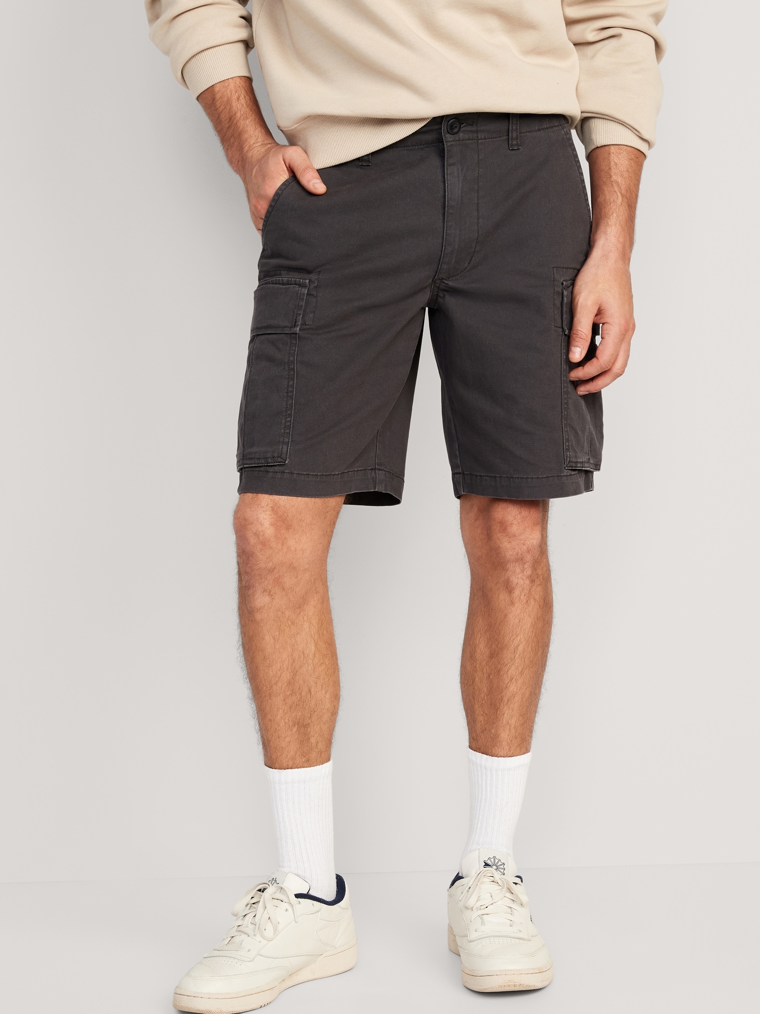 Old Navy Relaxed Lived-In Cargo Shorts -- 10-inch inseam black. 1