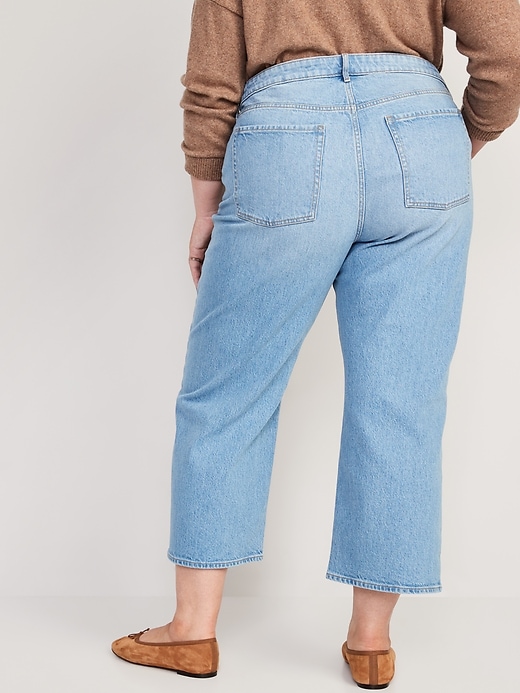 Image number 7 showing, Extra High-Waisted Cropped Wide-Leg Jeans