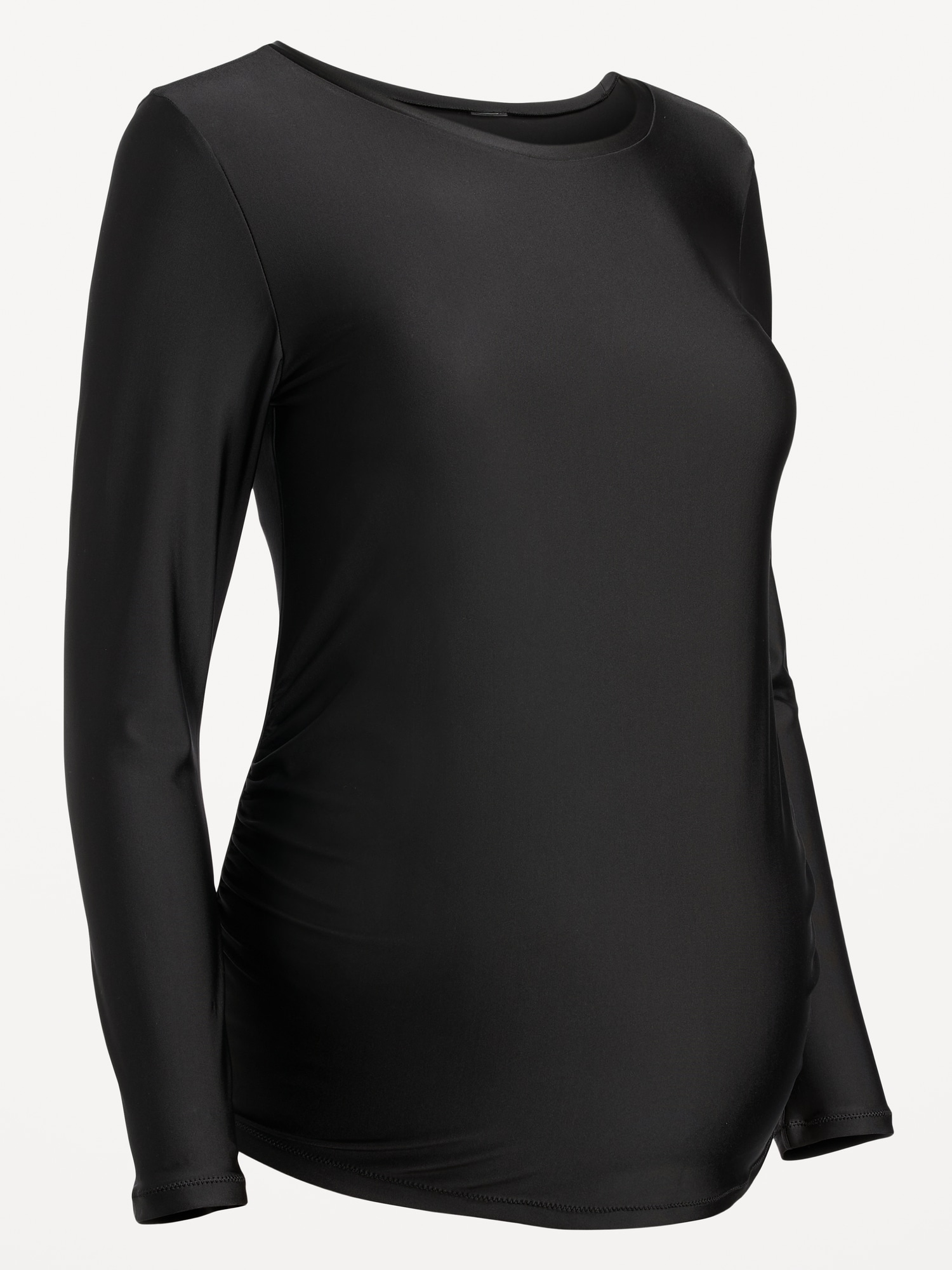 Long Sleeve Maternity Rash Guard Swim Shirt - Black With White Polka Dots -  Mermaid Maternity