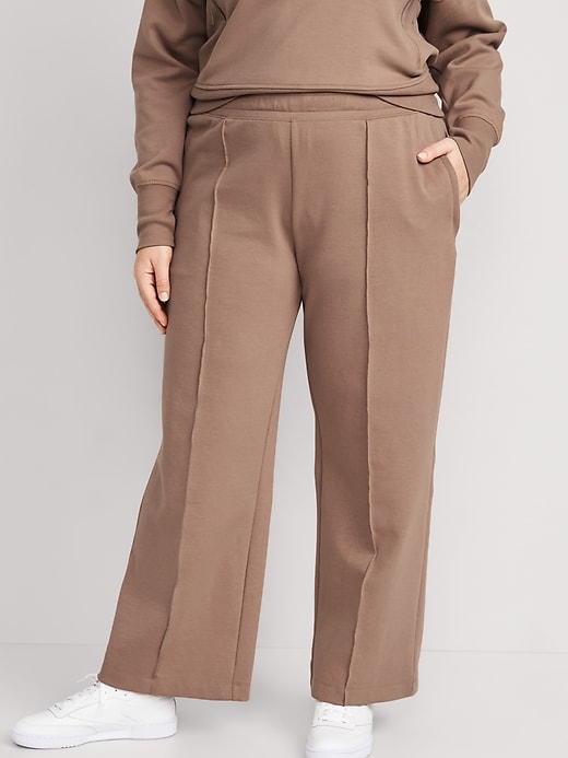 Image number 6 showing, High-Waisted Dynamic Fleece Wide-Leg Pants