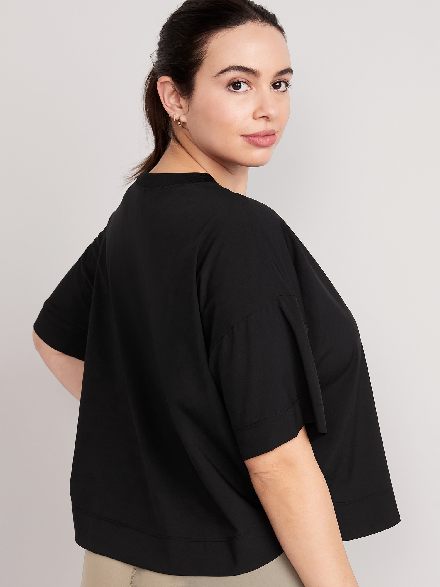 for Women | Old Cropped StretchTech T-Shirt Navy