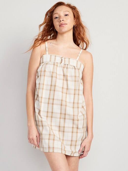 Image number 1 showing, Printed Smocked Cami Nightgown