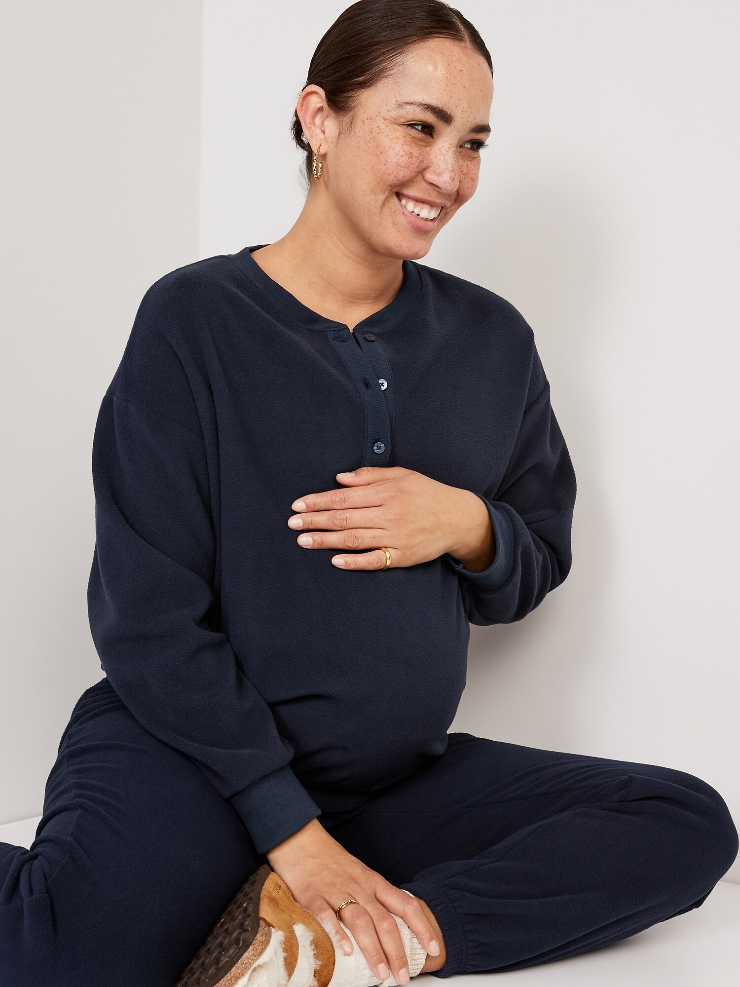 Maternity Microfleece Pajama Top Old Navy