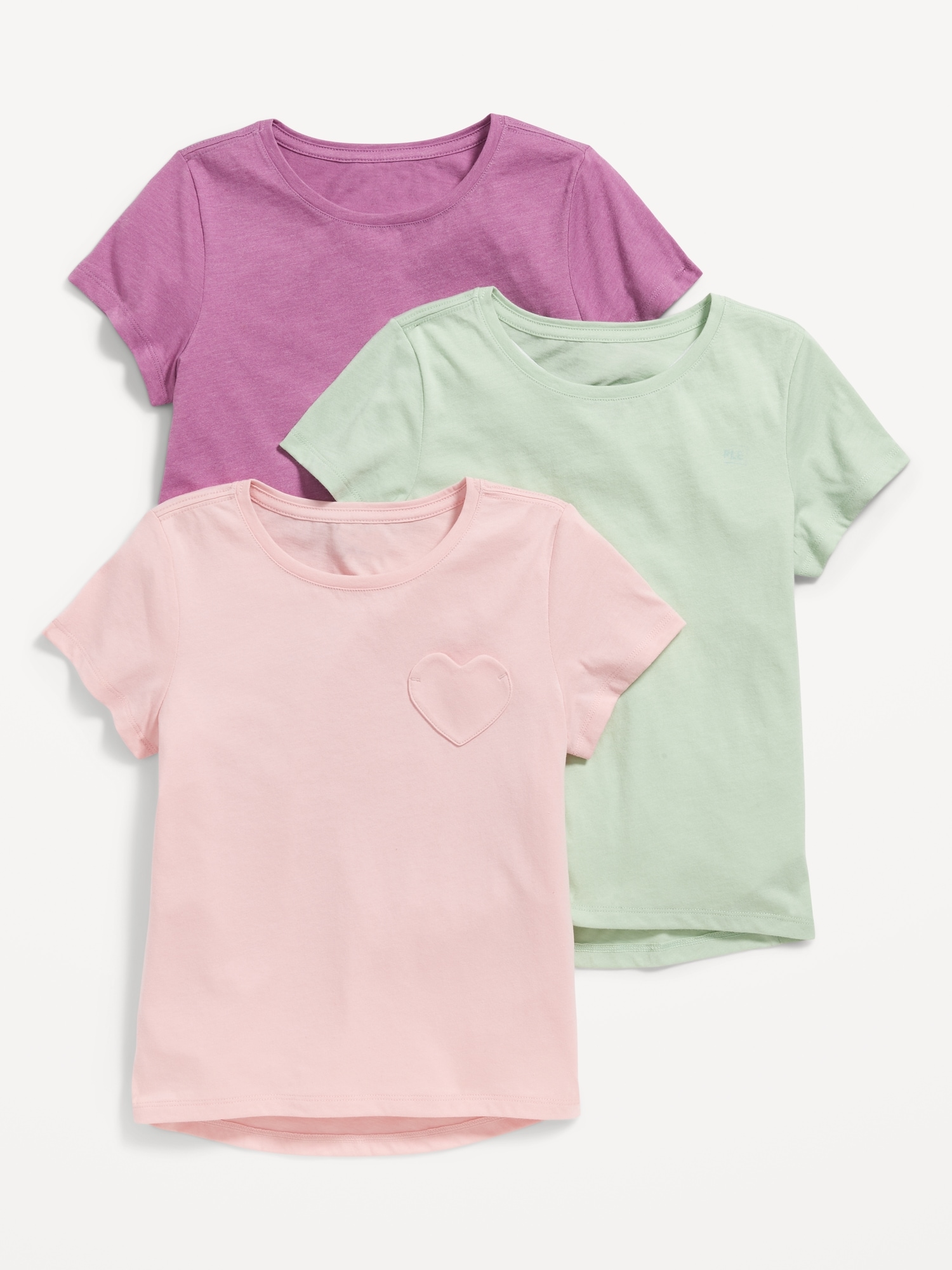 Old Navy Softest Printed T-Shirt 3-Pack for Girls green. 1