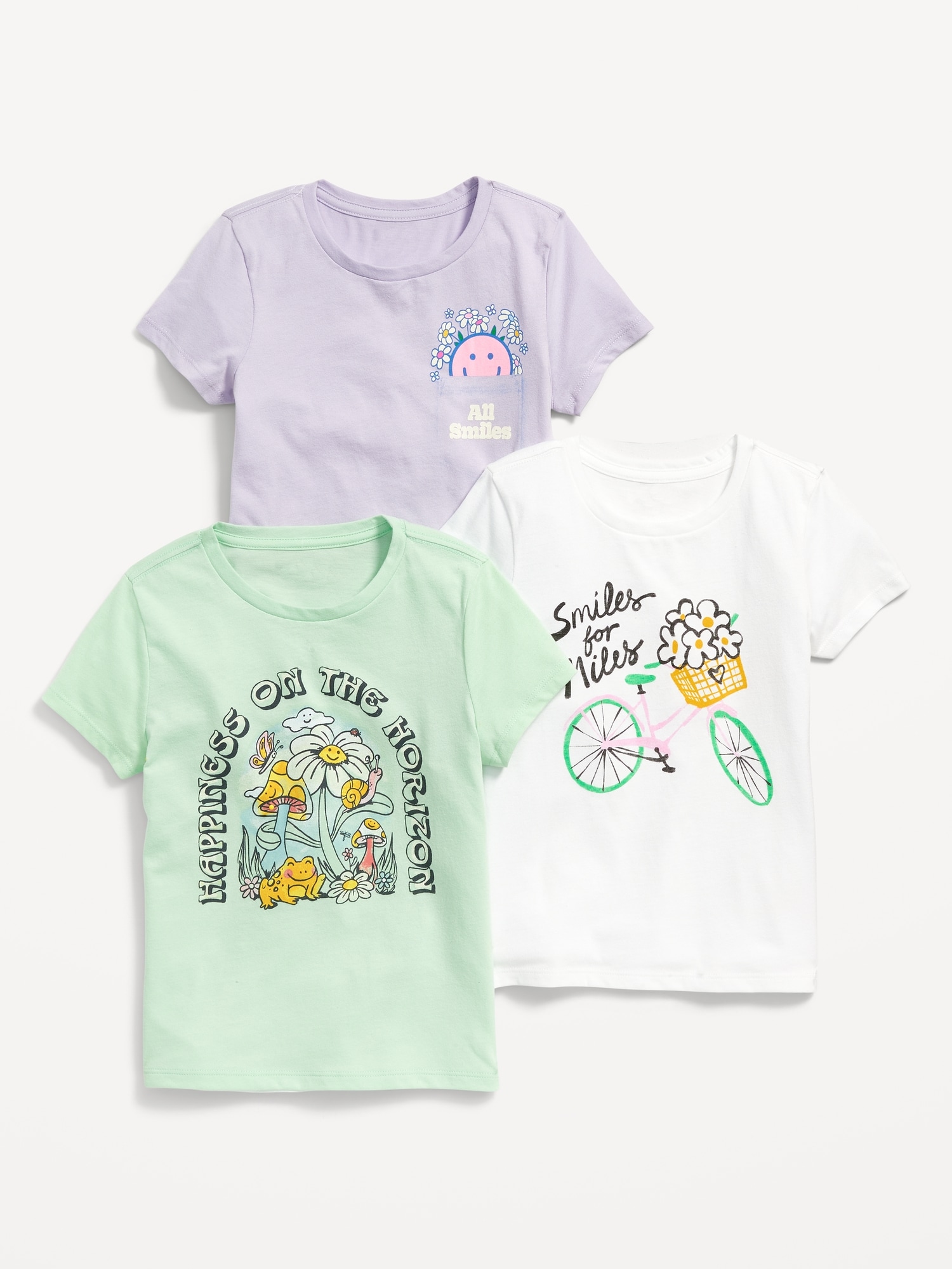 Old Navy Graphic T-Shirt 3-Pack for Girls white. 1