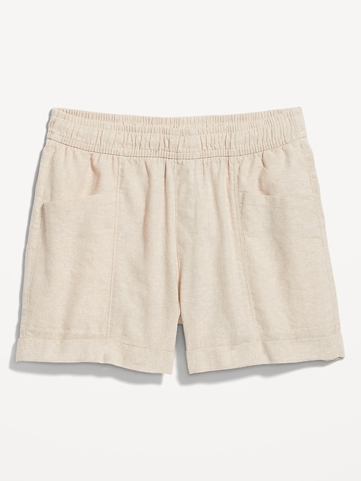 High-Waisted Linen-Blend Utility Shorts for Women -- 3.5-inch inseam ...
