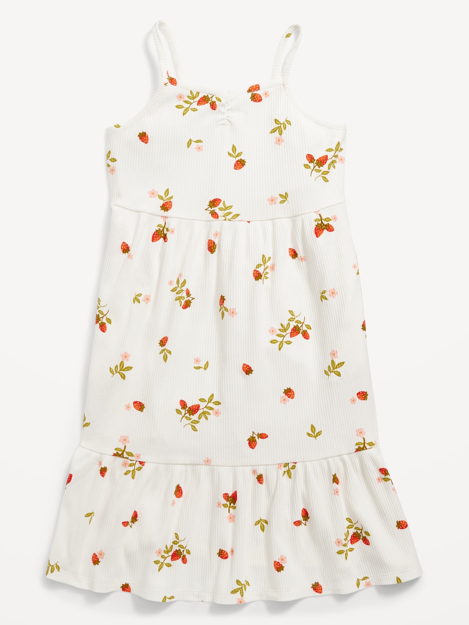 Oldnavy Sleeveless Strawberry-Print Rib-Knit Swing Dress for Girls