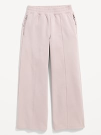 View large product image 3 of 4. High-Waisted Dynamic Fleece Zip-Pocket Wide-Leg Sweatpants for Girls