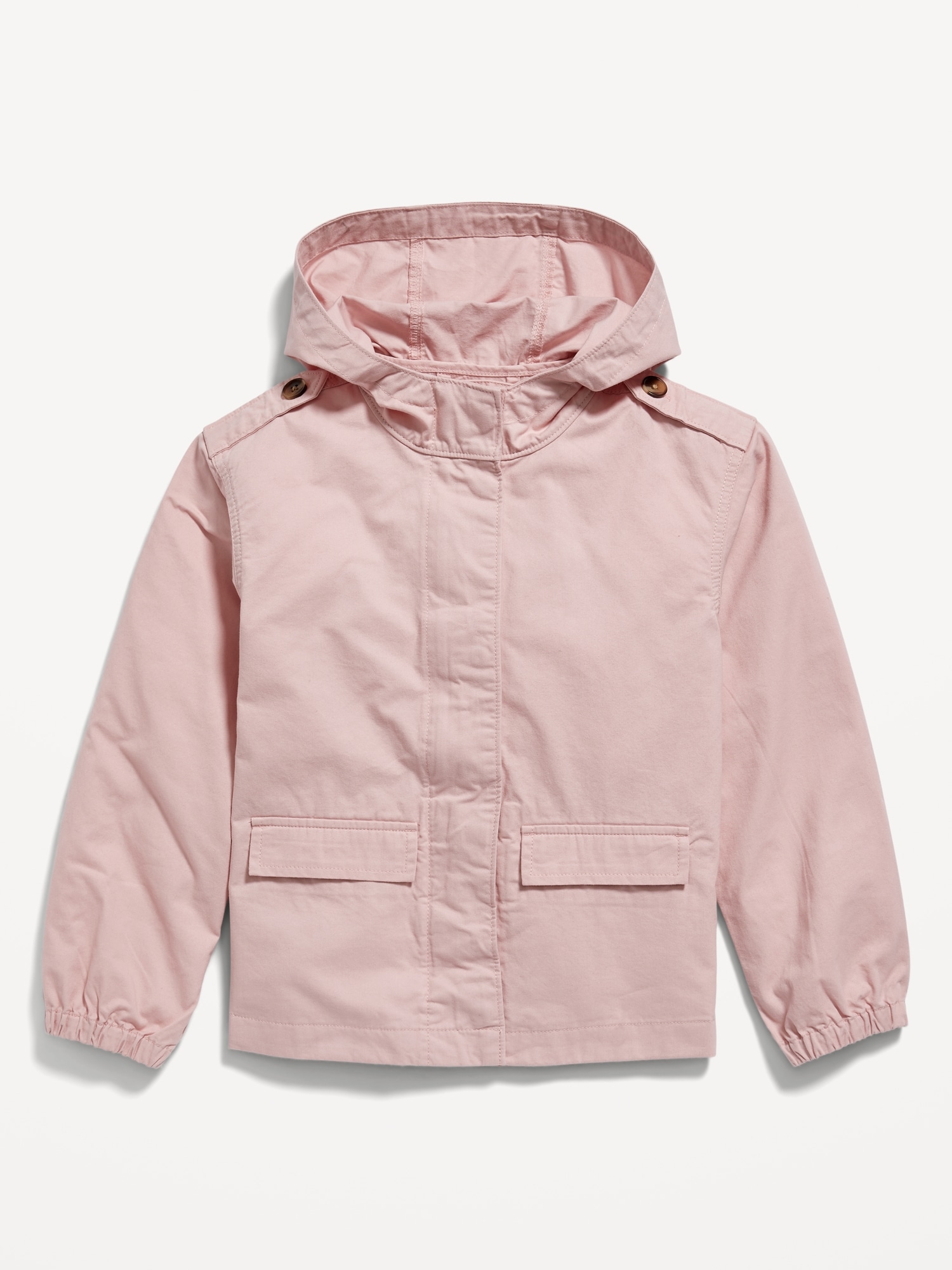 Old Navy Hooded Twill Utility Jacket for Girls pink. 1
