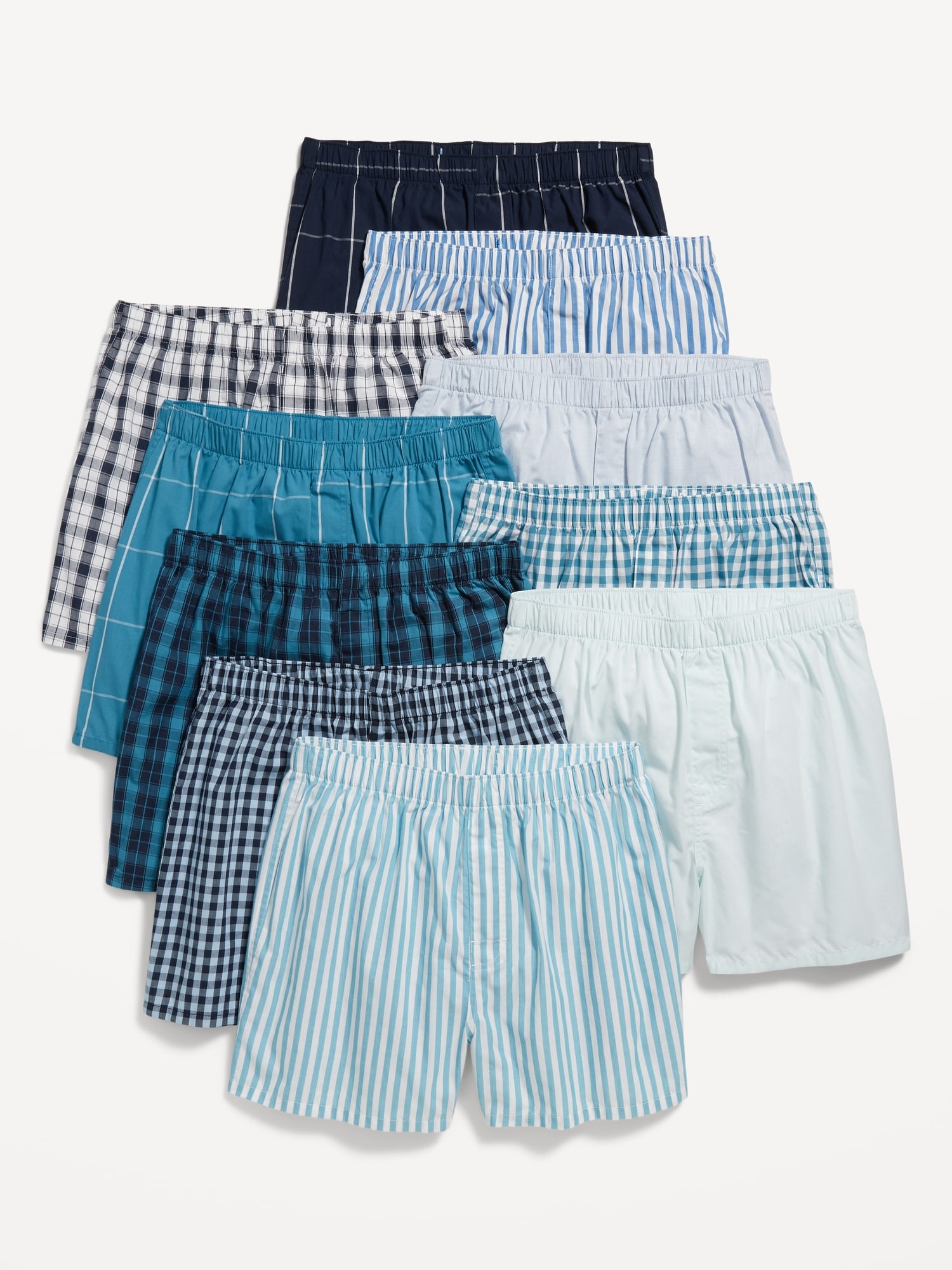 Old Navy Soft-Washed Boxer Shorts 10-Pack for Men -- 3.75-inch inseam blue. 1