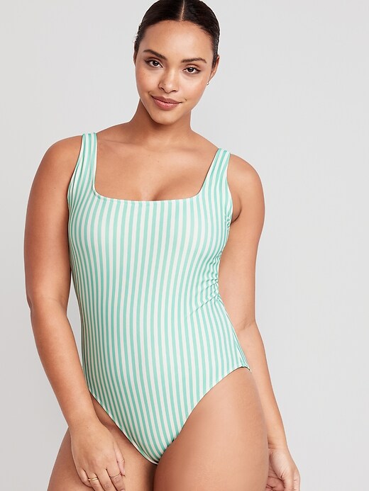 Image number 5 showing, Matching Twist-Back Cutout One-Piece Swimsuit