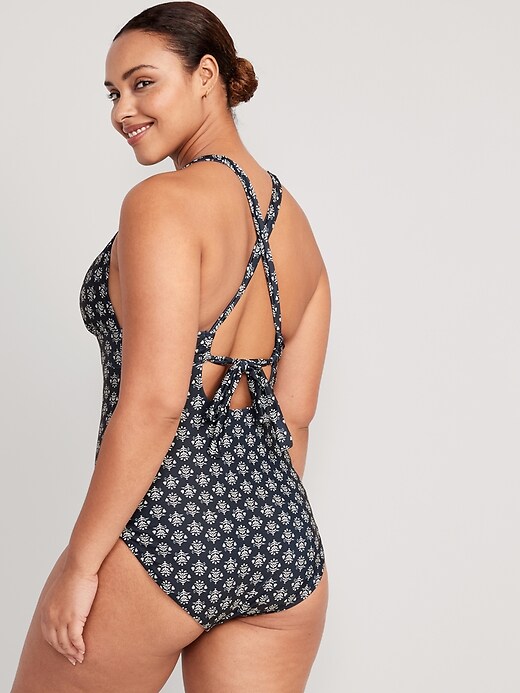 Image number 6 showing, Matching V-Neck One-Piece Swimsuit
