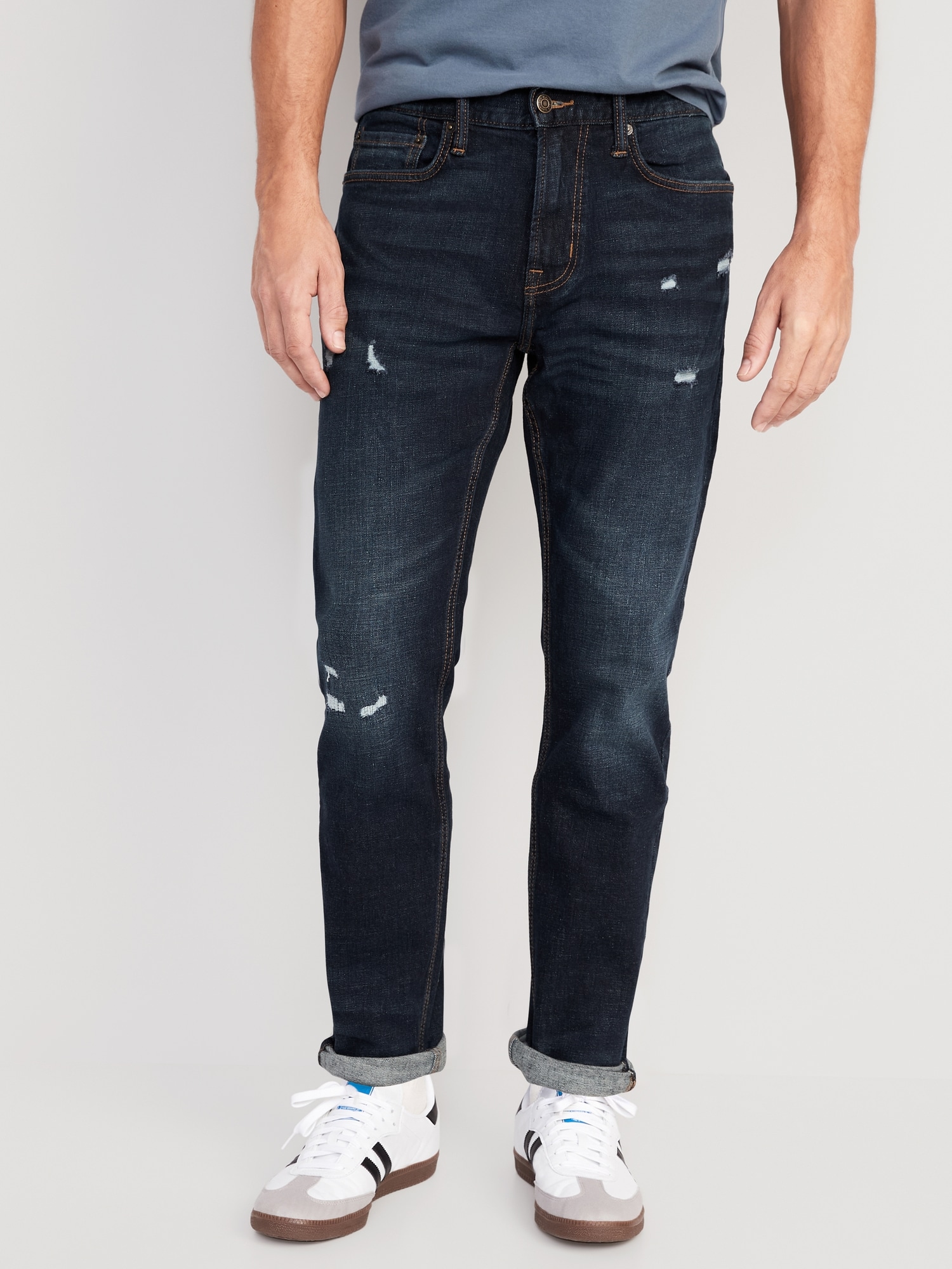 Relaxed Slim Taper Built-In Flex Rip & Repair Jeans | Old Navy