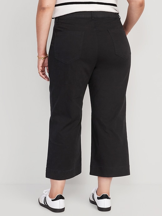 Image number 8 showing, High-Waisted Wide-Leg Cropped Chino Pants