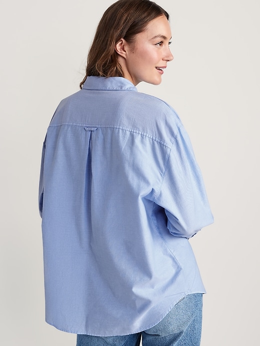 Image number 2 showing, Oversized Button-Down Boyfriend Shirt