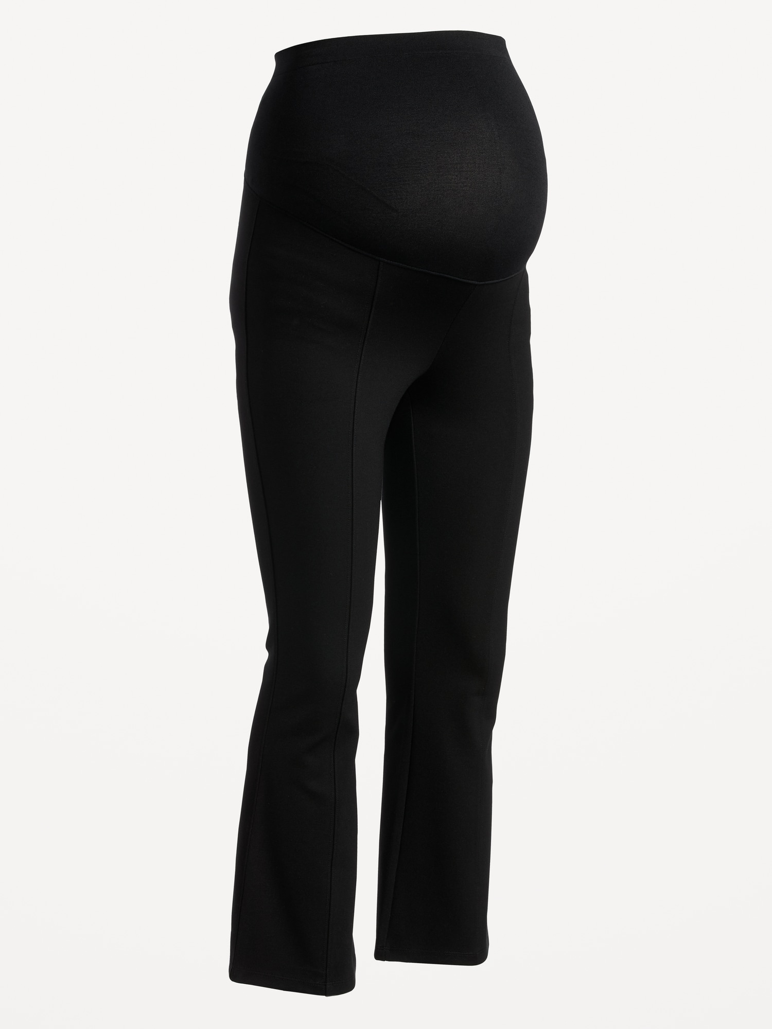 Over the Bump Cotton Flare Maternity Pants - Navy Blue