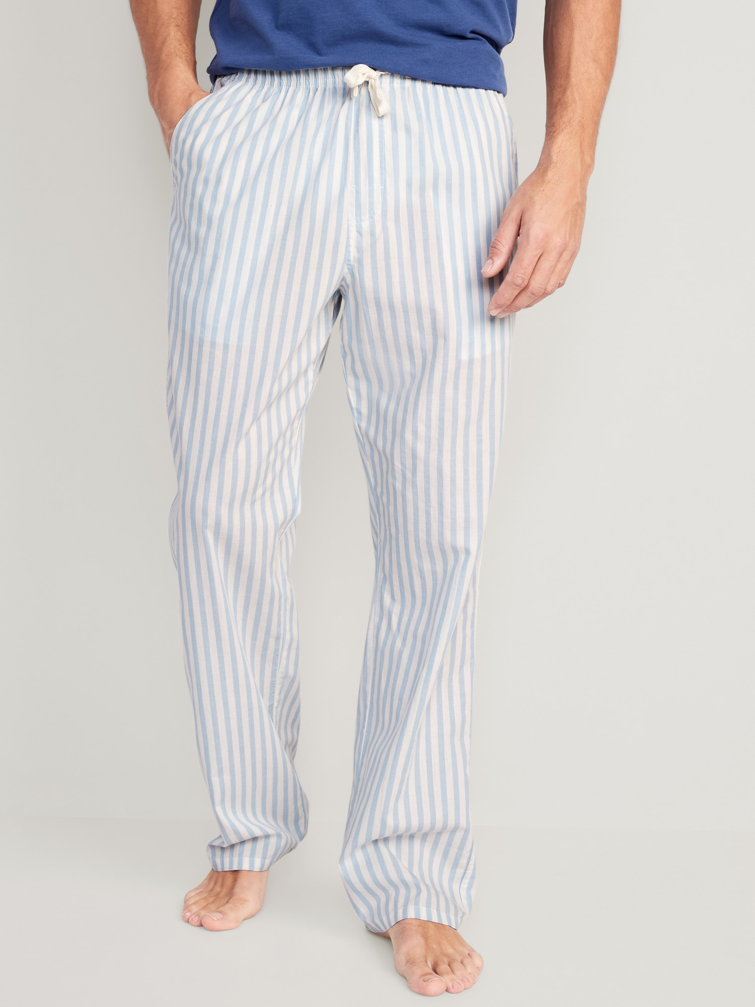 Leisureland Men's Cotton Poplin Pajama Lounge Sleep Boxer Shorts Navy Plaid