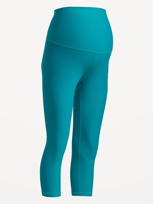 Image number 8 showing, Maternity Full-Panel PowerSoft Crop Leggings