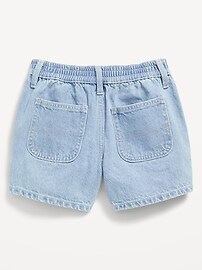 View large product image 4 of 4. Elasticized Waist Workwear Non-Stretch Jean Shorts for Girls