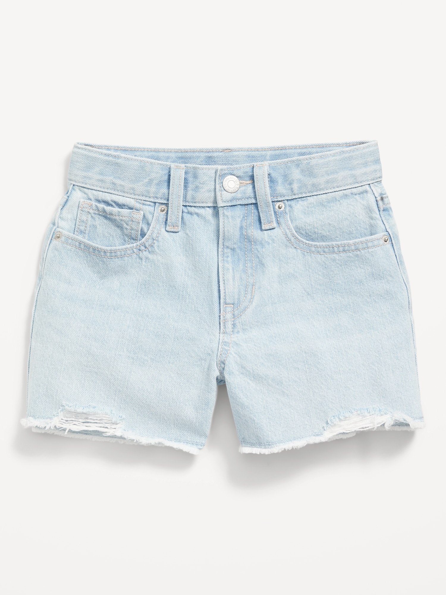 High-Waisted Light-Wash Cut-Off Jean Shorts for Girls