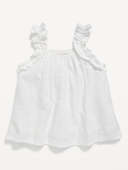View large product image 1 of 2. Sleeveless Ruffle-Trim Windowpane-Plaid Top for Baby