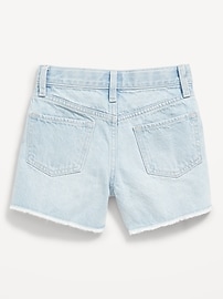 View large product image 3 of 3. High-Waisted Light-Wash Cut-Off Jean Shorts for Girls