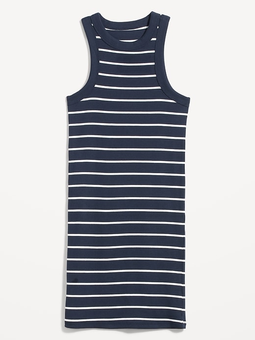 Image number 4 showing, Fitted Striped Sleeveless Rib-Knit Mini Dress