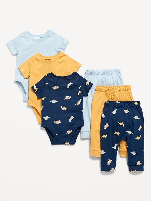View large product image 1 of 2. Unisex Bodysuits & Pants Stock-Up 6-Pack for Baby